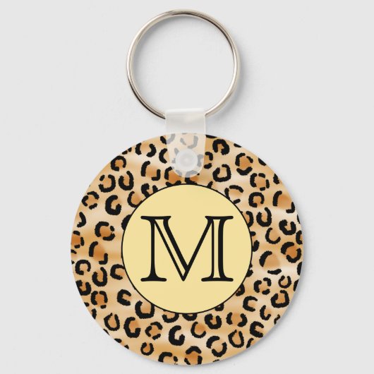 Porte-clés Personnalized Monogram Leopard Print Pattern (Recto)