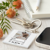 Porte-clés Personnalized Newlywed Photo Song Playlist (Devant Droit)