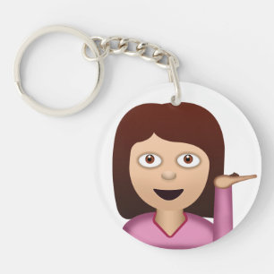 Porte-clés Personne Emoji de bureau de renseignements