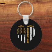 Porte-clés Personne ne combat USA Drapeau Coeur seul Leukemia (Recto)