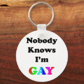 Porte-clés Personne ne sait que je suis gay (Recto)