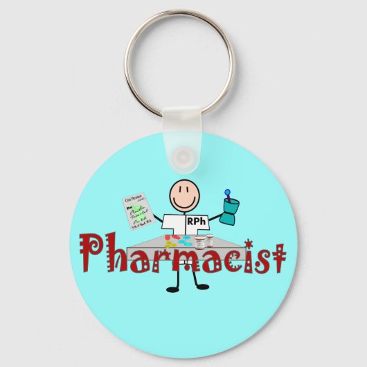 Porte-clés Personne-ressource du pharmacien—Cadeaux (Recto)