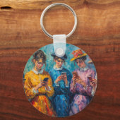 Porte-clés Personnes du 19e siècle utilisant des smartphones (Recto)