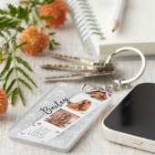 Porte-clés Perte d'animal de compagnie photo personnalisée Co (Devant droit)