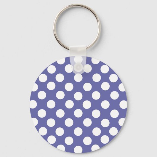 Porte-clés perwinkle pois blanc violet (Recto)
