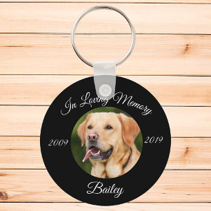 Porte-clés Pet chat chien personnalisé Black Photo Memorial