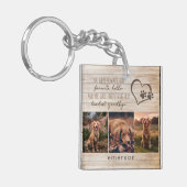 Porte-clés Pet Dog Memorial Rustic Wood Photo Collage (Devant gauche)