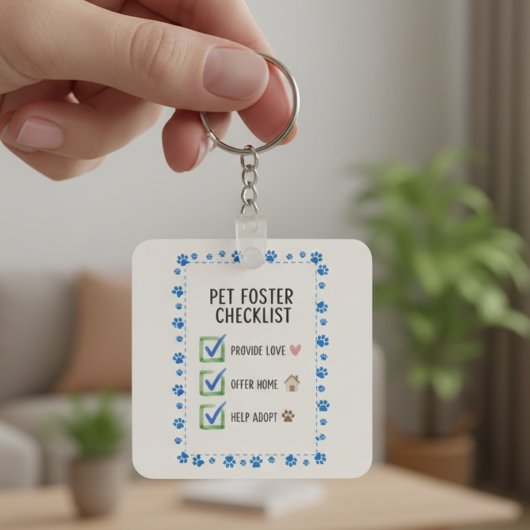 Porte-clés Pet Foster Checklist Inspirational Keyring