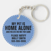 Porte-clés Pet ICE Safety Alert Contact Photo Custom Text (Dos)