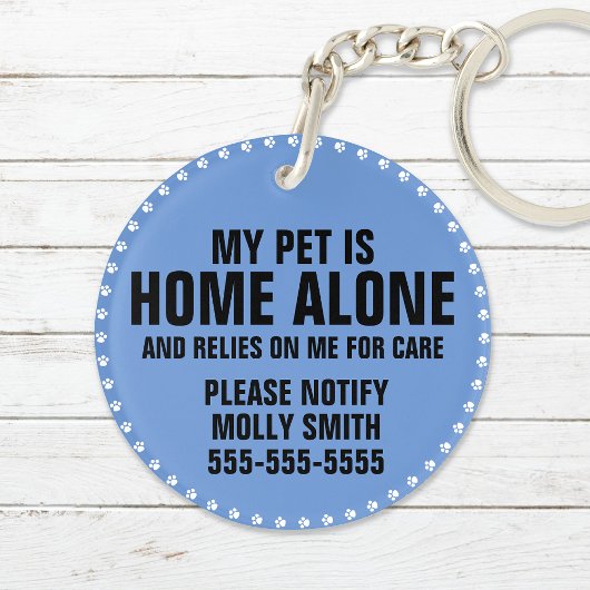 Porte-clés Pet ICE Safety Alert Contact Photo Custom Text