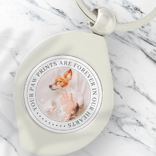 Porte-clés Pet Memorial Empreintes de pattes Coeurs Élégant P
