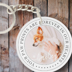 Porte-clés Pet Memorial Empreintes de pattes Coeurs Élégant P