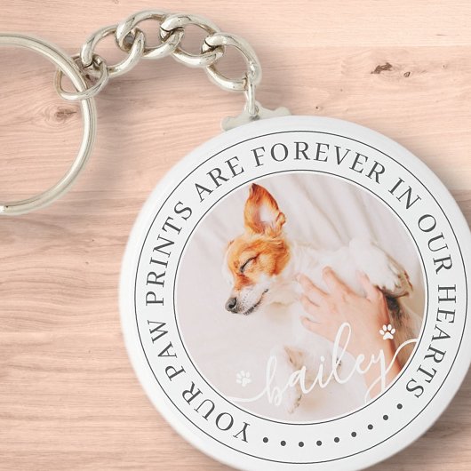 Porte-clés Pet Memorial Empreintes de pattes Coeurs Élégant P