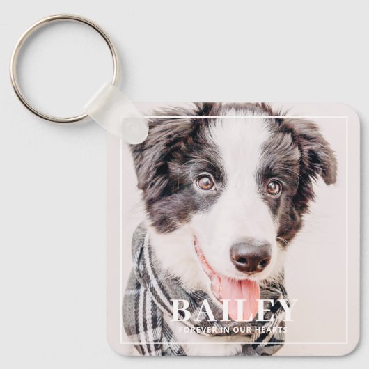 Porte-clés Pet Memorial Keepsaké pour toujours dans nos coeur (Recto)