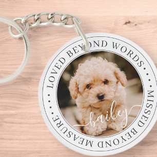 Porte-clés Pet Memorial Love Beyond Words Elegant Chic Photo
