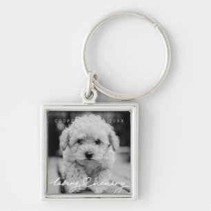 Porte-clés Pet Memorial Love Memory Simple Photo moderne