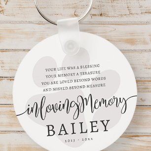 Porte-clés Pet Memorial Moderne Élégant Simple Chic Paw