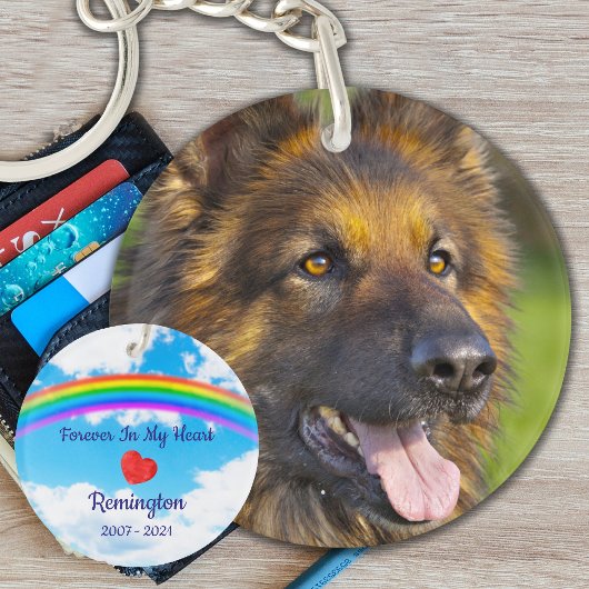 Porte-clés Pet Memorial Personnalisé Rainbow Bridge Chien Pho