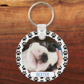 Porte-clés Pet Photo Modern Pawprint (Recto)