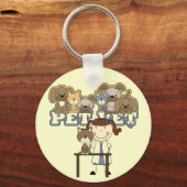 Porte-clés Pet Vet Brunette Femme T-shirts et cadeaux (Recto)