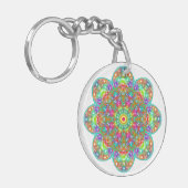 Porte-clés Pétale Fleur Mandala Boho (Devant gauche)