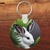 Porte-clés Pétale Le Lapin Noir Et Blanc, Clavier (Verso)