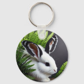 Porte-clés Pétale Le Lapin Noir Et Blanc, Clavier (Verso)