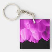 Porte-clés Pétales de fleurs roses chaudes sur noir (Devant)
