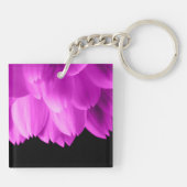 Porte-clés Pétales de fleurs roses chaudes sur noir (Dos)