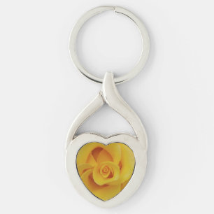 Porte-clés Pétales de rose jaune romantiques