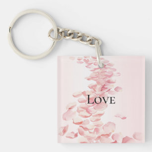 Porte-clés Pétales de rose rose rose pâle romantique