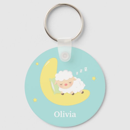 Porte-clés Petit agneau dormant sur la Lune (Recto)