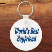 Porte-clés Petit ami avec script bleu mer (Recto)