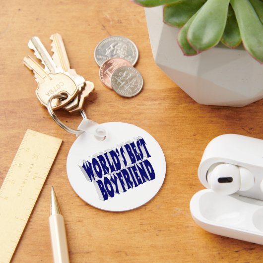 Porte-clés Petit ami avec typographie bleu foncé (Bureau)