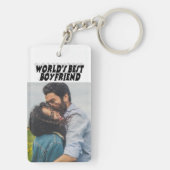 Porte-clés Petit ami photo noir texte 3d (Dos)