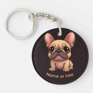 Porte-clés Petit Bouledogue français mignon Animal de compagn