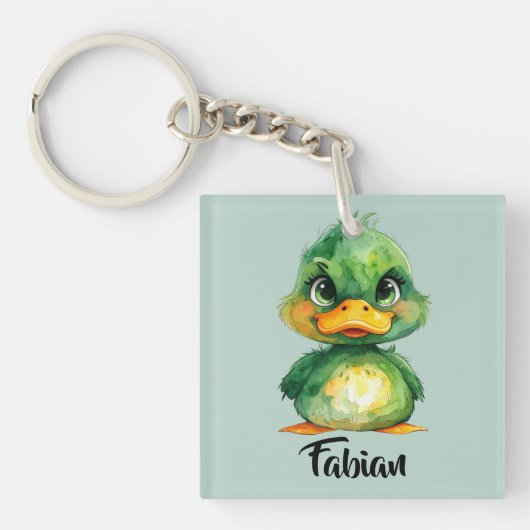 Porte-clés petit canard vert (Devant)