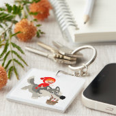 Porte-clés Petit Chaperon Rouge & Porte - clé Acrylique Wolf (Devant Droit)