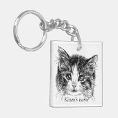 Porte-clés Petit Chat Douce Personnalisable (Devant gauche)