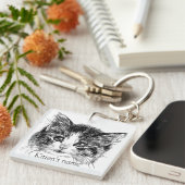 Porte-clés Petit Chat Douce Personnalisable (Devant Droit)
