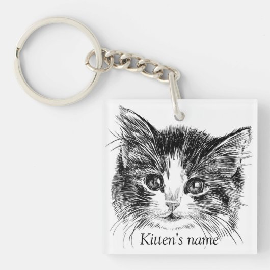 Porte-clés Petit Chat Douce Personnalisable (Devant)