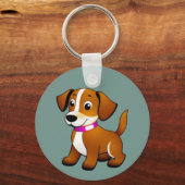 Porte-clés Petit chien brun, debout - (Recto)
