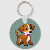 Porte-clés Petit chien brun, debout - (Verso)