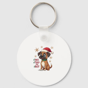 Porte-clés Petit chien de boxer chien Noël Nice J'ai essayé m