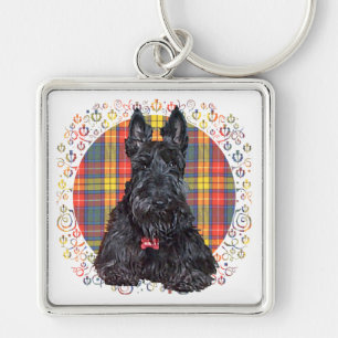Porte-clés Petit chien écossais tartan