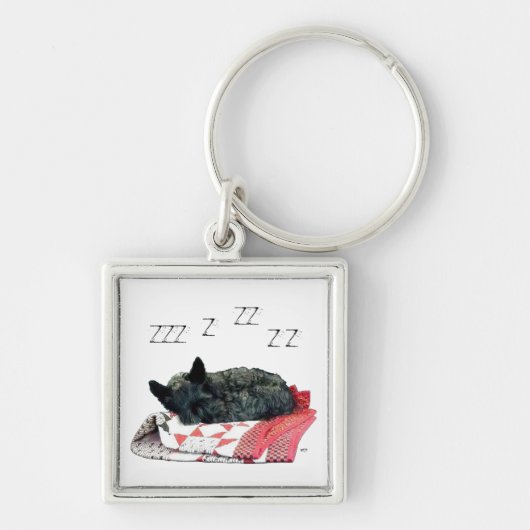 Porte-clés Petit chien Scottie endormi (Devant)