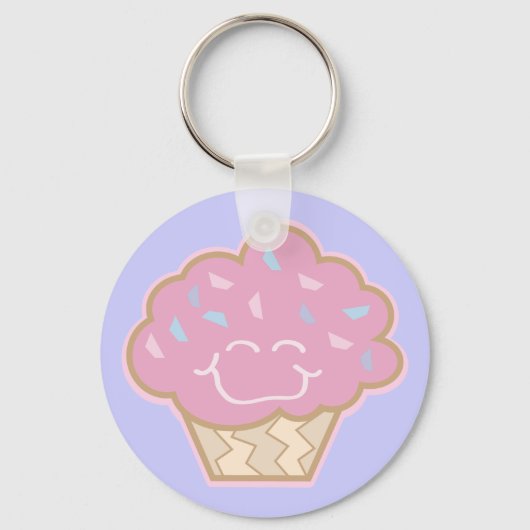 Porte-clés petit cupcake à la fraise (Recto)