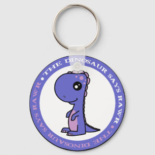 Porte-clés Petit dinosaure bleu et pourpre mignon