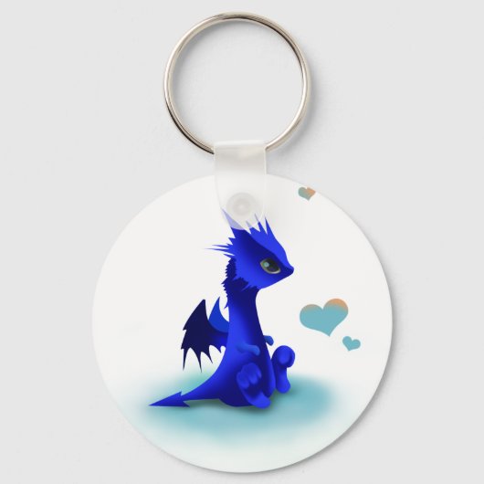 Porte-clés Petit dragon bleu porte - clé d'amour (Recto)