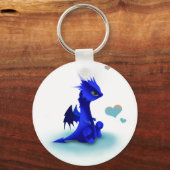 Porte-clés Petit dragon bleu porte - clé d'amour (Recto)